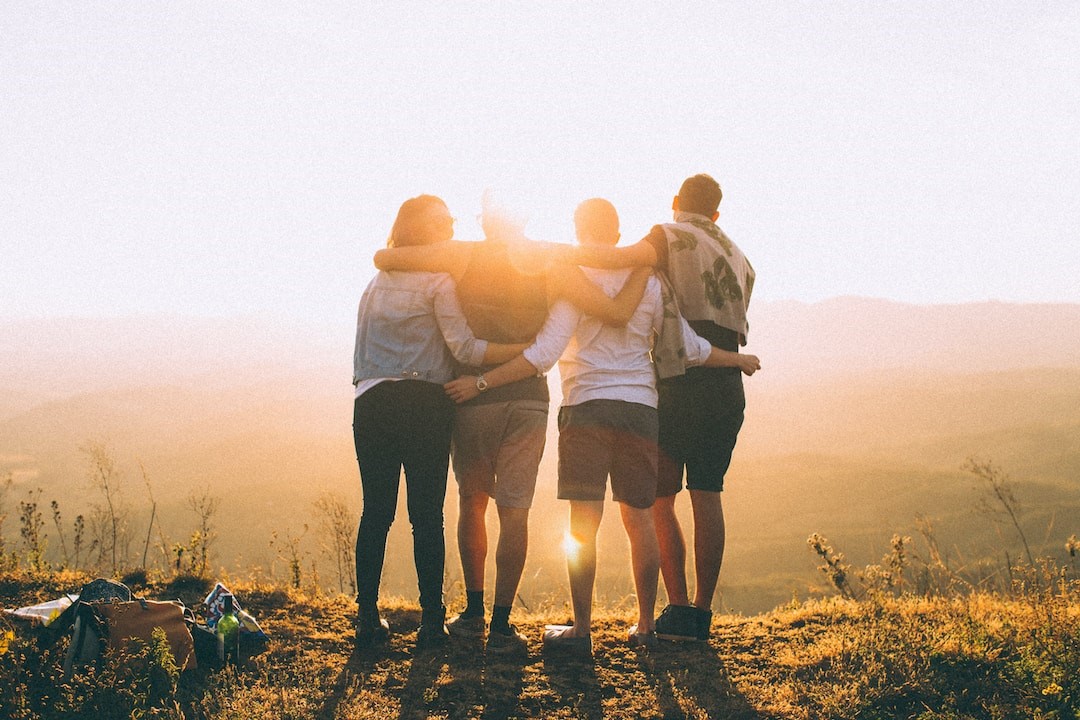 friends on a mountain