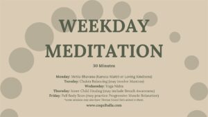 Weekday Meditation, Augusta, ME | Reflect, Prepare, Rejuvenate | Online
